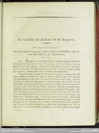 Die Geschichte der Baukunst bei den Aegyptern