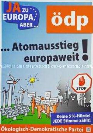 Plakat der Ökologisch-Demokratischen Partei zur Europawahl im Mai 2014
