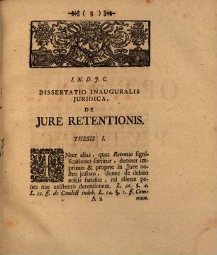 Diss. inaug. iur. de iure retentionis