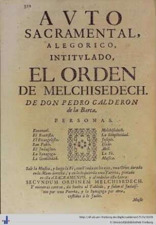 El Orden de Melchisedech.