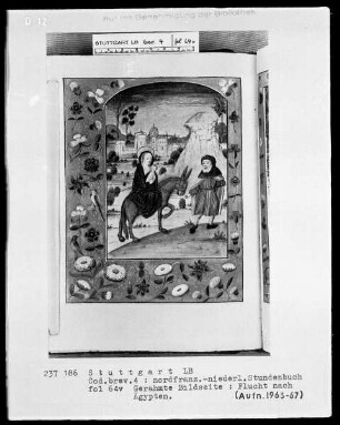 Stundenbuch — Flucht nach Ägypten, Folio 64verso