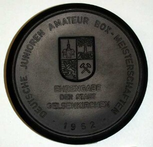 Kohlekeramikmedaille "Deutsche Junioren Amateur Box-Meisterschaften 1952"