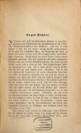 Der Deutsche Reichstag : Seine Parteien und Größen. 1, Die Deutsch-Freisinningen : Eugen Richter - Heinrich Rickert - Professor Hänel - Professor Virchow - Max von Forckenbeck - Freiherr Schenk von Stauffenberg - Ludwig Bamberger - Ludwig Löwe - Professor Mommsen