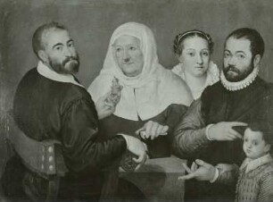 Der Künstler mit seiner Familie