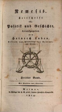 Nemesis : Zeitschrift für Politik und Geschichte. 3, 3. 1814