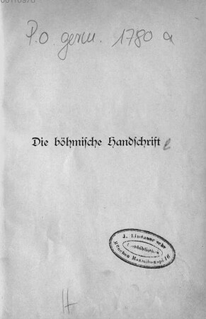 Die böhmische Handschrift : Roman