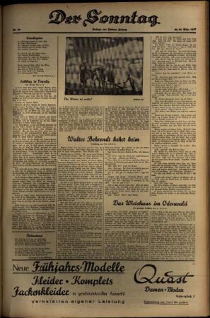 Dritte Ausgabe vom Samstag, den 20. März 1937.
