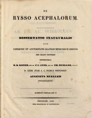 De bysso acephalorum : dissertatio inauguralis