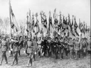 Fahnenkompanie des Stahlhelm beim Deutschen Tag in Halle