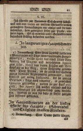 [Erzehlung einiger besonderer Curen, Welche ... durch Würkung dieses Wassers geschehen sind]