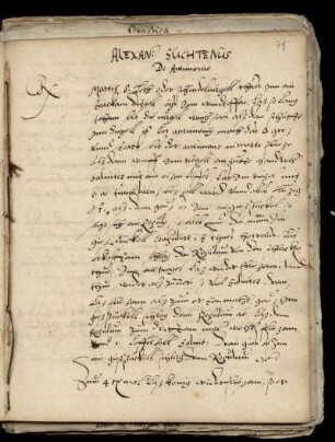 Alexander von Suchten: De antimonio vulgari, dt., Ausz.