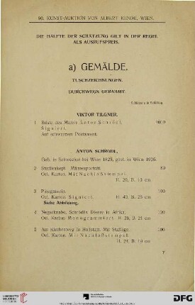 a) Gemälde (Nr. 1-67)