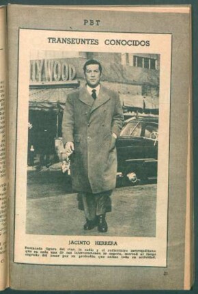 Jacinto Herrera, destacada figura del cine, la radio y el radioteatro metropolitano [...] - [Fotografía] : Transeúntes conocidos