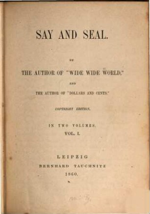 Say and seal, 1