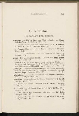 I. Griechische Schriftsteller.