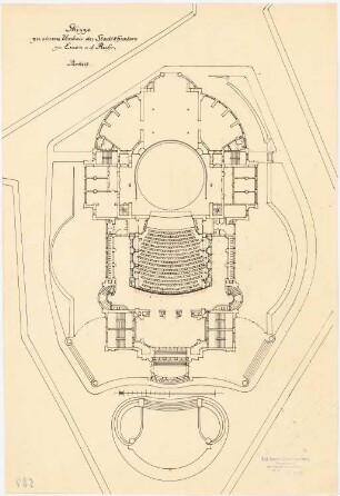 Stadttheater (auch Grillo-Theater), Essen Umbau: Grundriss Parkett