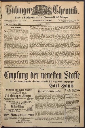 17. Oktober (Nro. 243 (Zweites Blatt)) - 22. Oktober (Nro. 247)