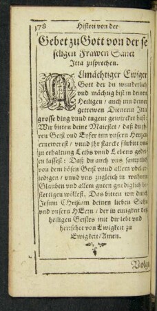 Gebet zu Gott von der se seligen Frawen Sanct Itta zusprechen.