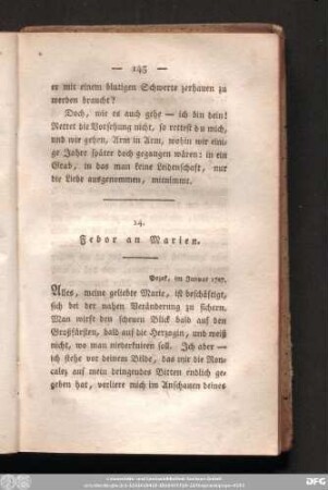 14. Fedor an Marien. Pozek, im Januar 1727.