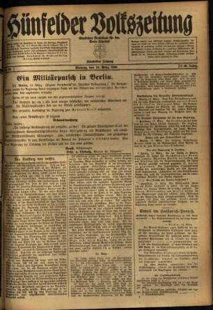 Ausgabe vom Montag, den 15. März 1920.