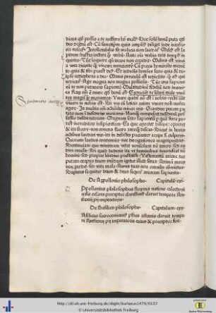 De Appollonio et Basilico philosophis