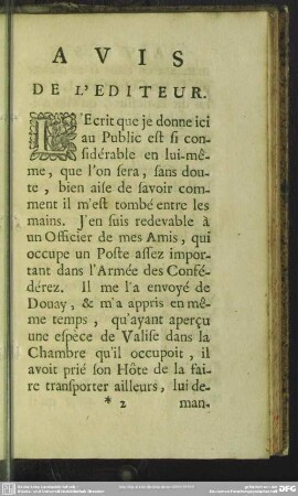 Avis De L'Editeur