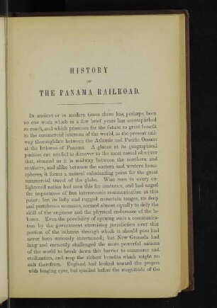 History of the Panama Railroad.