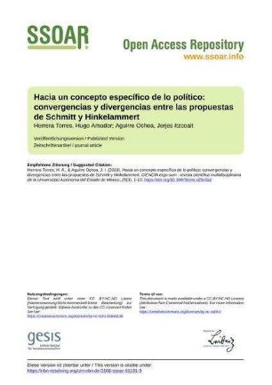 Hacia un concepto específico de lo político: convergencias y divergencias entre las propuestas de Schmitt y Hinkelammert