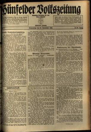 Ausgabe vom Donnerstag, den 30. September 1920.