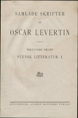 13: Svensk litteratur. 1.