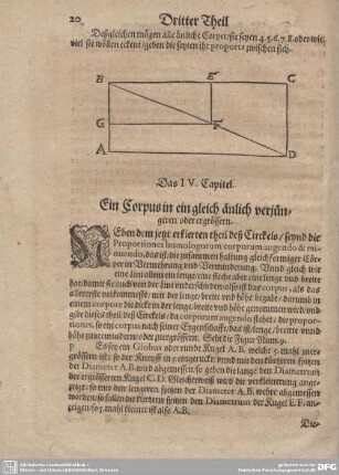 Das IV. Capitel. Ein Corpus in ein gleich änlich verjüngeren oder ergrössern.
