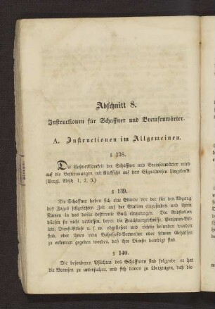 Abschnitt 8. Instructionen für Schaffner und Bremsenwärter.