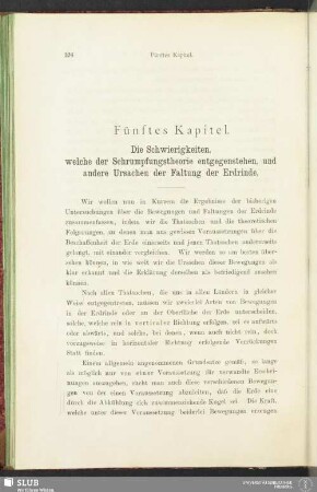 Fünftes Kapitel. Die Schwierigkeiten, welche der Schrumpfungstheorie entgegenstehen, und andere Ursachen der Faltung der Erdrinde