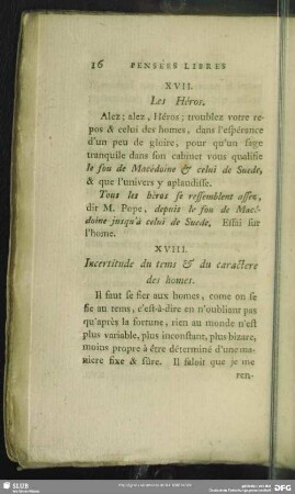 XVIII. Incertitude du terms & du caractere des homes