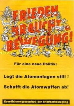 Propagandaflugblatt der Friedensbewegung für die Stillegung aller Atomanlagen