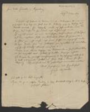 Brief von Friedrich Hofmeister an August Emanuel Fürnrohr