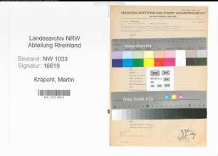 Entnazifizierung Martin Krapohl , geb. ()