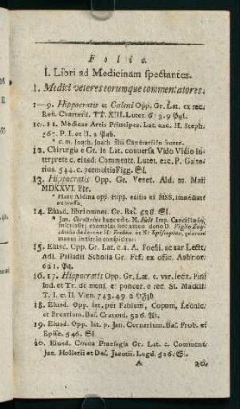 1-45, I. Libri ad Medicinam spectantes
