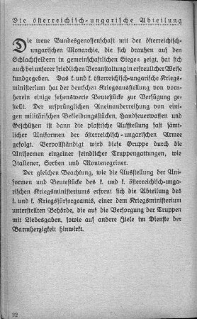 Die österreichisch=ungarische Abteilung