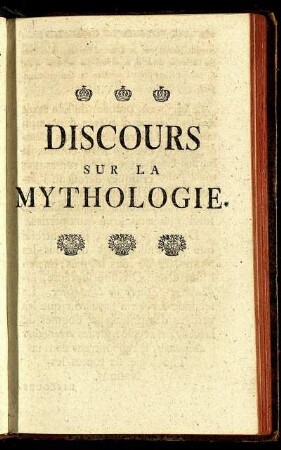 Discours Sur La Mythologie.