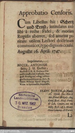 Approbatio Censoris