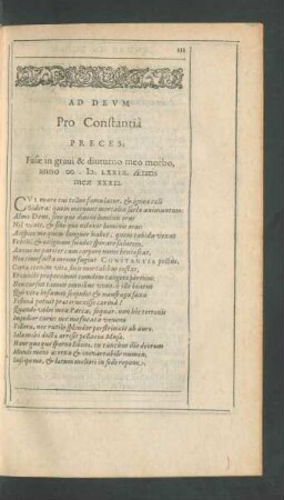 Ad Deum Pro Constantia Preces;