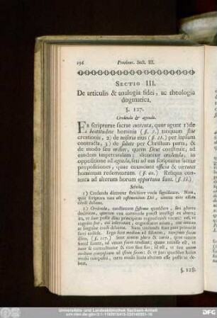 Sectio III. De articulis & analogia fidei, ac theologia dogmatica.