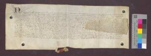Lehnbrief der Basler Bruderschaft der St. Johannes-Kapelle für Heinz Kürsenlin in Lörrach.