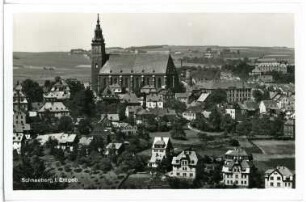 Schneeberg. Blick auf Schneeberg, Kirche