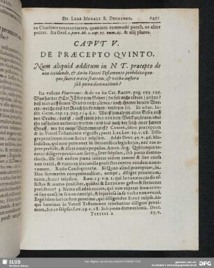 Caput V. De Praecepto Quinto
