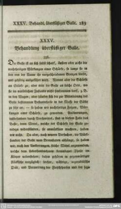 XXXV. Behandlung überflüssiger Galle