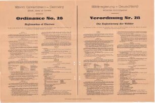 Verordnung Nr. 28 der Militärregierung Deutschland, Britisches Kontrollgebiet - Die Registrierung von Wählern