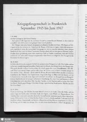 Kriegsgefangenschaft in Frankreich, September 1945 bis Juni 1947
