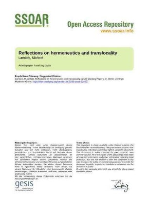 Reflections on hermeneutics and translocality
